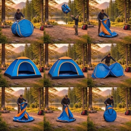 3 Kişilik Yarı Otomatik Kurulum Kamp Çadırı – Suya Dayanıklı, Taşıma Çantalı Outdoor Aile Çadırı, Piknik, Plaj ve Doğa 200x150x110 cm (5468)