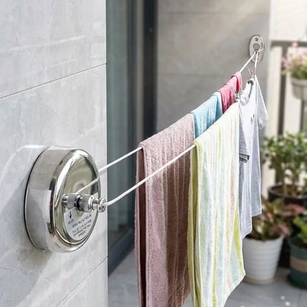Paslanmaz Çelik Geri Çekilebilir Çamaşır İpi – Duvar Tipi Duvara Monte Banyo,Balkon,Bahçe Çamaşır Kurutma Askısı (5468)