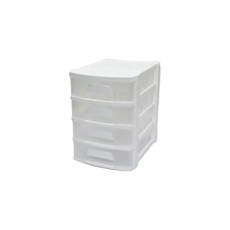 TONTON - NO:2 ÇEKMECE 4 KATLI 16.5X21.5X24CM BEYAZ VEYA SİYAH HERHANGİ BİR RENK GÖNDERİLİR (5468)