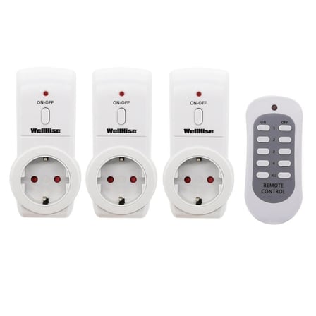 WellHise Uzaktan kumandalı 3'lü Priz Seti 3680W Çocuk Korumalı Priz