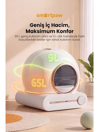 Smartpaw Nova Cat Pro Akıllı Otomatik Kedi Tuvaleti Pembe (Türkiye Garantili)