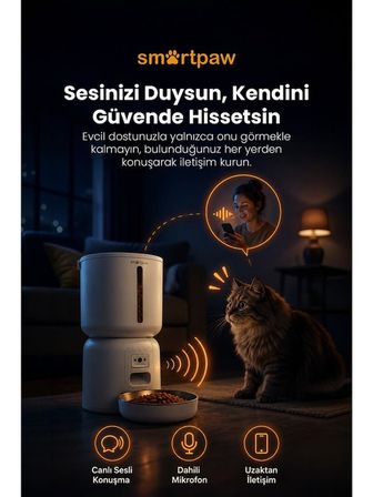Smartpaw Fresh Feeder Pro Kameralı Akıllı Otomatik Mama Kabı (Distribütör Garantili)