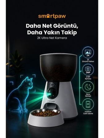Smartpaw Fresh Feeder Ultra Kameralı Akıllı Otomatik Mama Kabı (Distribütör Garantili)