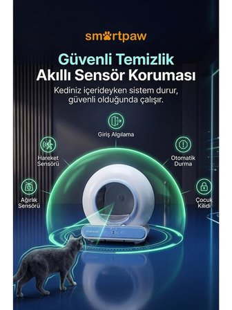 Smartpaw Nova Cat Akıllı Otomatik Kedi Tuvaleti Mavi (Türkiye Garantili)
