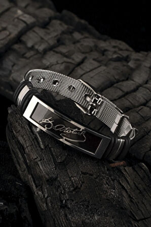 Ottoman Atatürk Imzalı Kemer Model Erkek Bileklik Cblatarkımz-gms