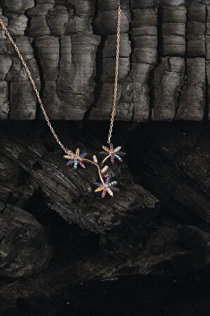 Çiçek Motifli 925 Ayar Kadın Gümüş Kolye