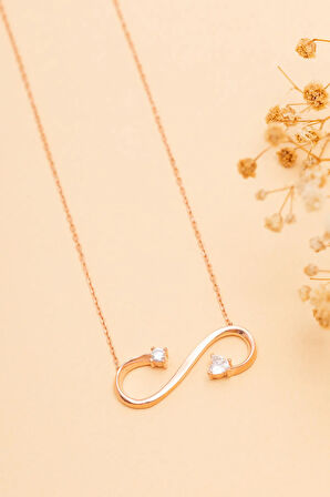 Sonsuzluk Sembollü Iki Ucu Taşlı Kadın 925 Ayar Gümüş Kolye Gklsnszlkts-alt
