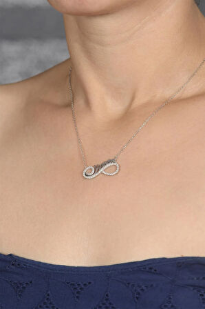 Atatürk Yazılı Sonsuzluk Kadın 925 Ayar Gümüş Kolye Gklsnszlkat-gms