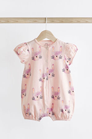Next Baby Pamuklu Kedi Desenli 3’lü Romper Set