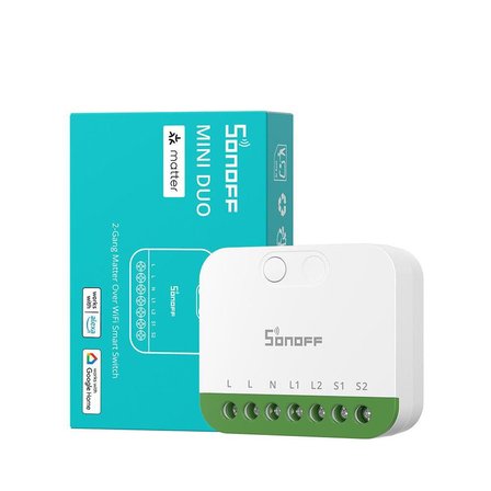 Sonoff MINI-2GS Duo Matter 2 Kanallı Akıllı Röle