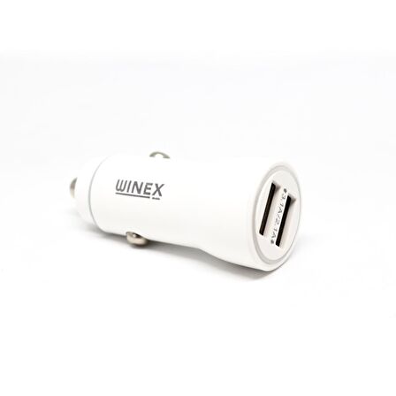 Winex W001 USB A Çift Çıkışlı 3.1A Araç Şarj Aleti Beyaz