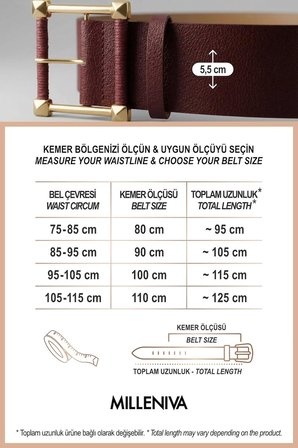 Kare Gold Tokalı Bordo Kalın Kadın Kemer 5.5 cm