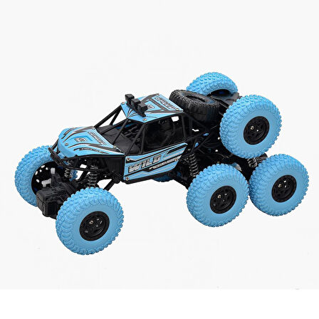 Can Oyuncak Kutulu Uzaktan Kumandalı 1:18 Ölçek 50 Derece Tırmanan 8 Teker 8x4 Motion Climbing XB1015 MAVİ