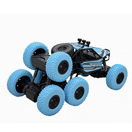 Can Oyuncak Kutulu Uzaktan Kumandalı 1:18 Ölçek 50 Derece Tırmanan 8 Teker 8x4 Motion Climbing XB1015 MAVİ