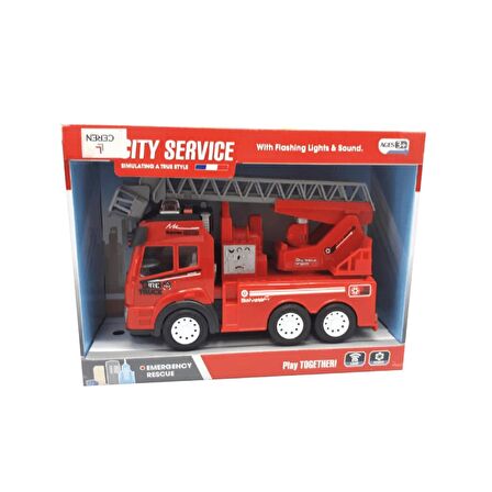 Ctoy Işıklı Sesli Sürtmeli İtfaiye Arabası