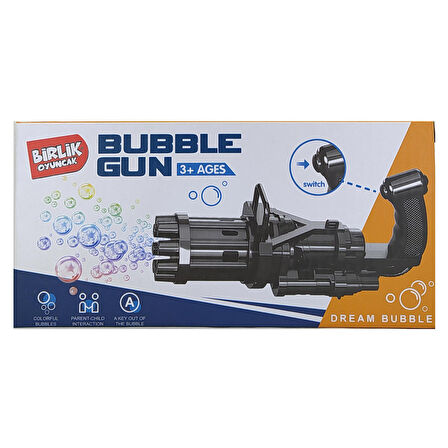 Bubble Gun Pilli Köpük Tabancası Siyah