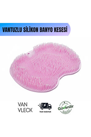 Vantuzlu Silikon Banyo Fırçası – Ayak Masaj Pedi, Sırt Kesesi, Duş Lifi, Vücut Temizleme Aparatı