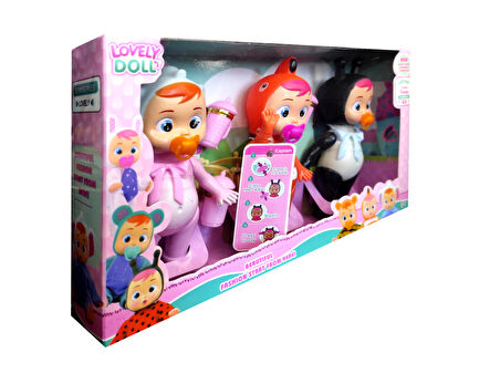 Ethem Oyuncak Lovely Doll Ağlayan Bebekler 3'lü Set 8268B