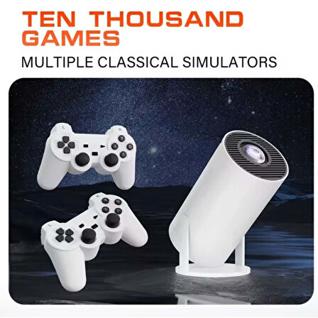 M300 MAX Retro video oyunu konsolları Android 11 sistemi mini taşınabilir akıllı projektör 720p ev projektör 64GB 46000 + oyunlar
