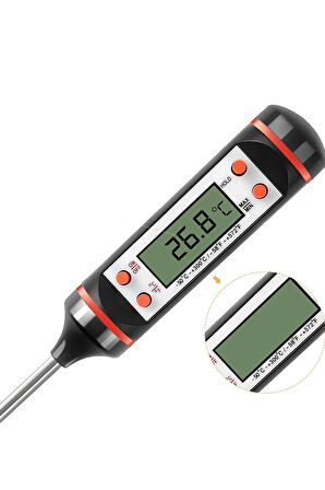 Dijital Gıda Termometresi – Et, Süt, Su, Yiyecek İçin Sıcaklık Ölçer, Mutfak Isı Ölçüm Cihazı