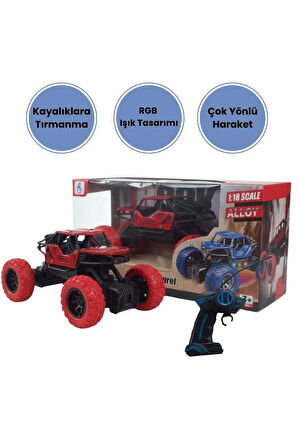 1:18 Ölçek Alloy Rock Crawler – RGB Işıklı Off-Road Uzaktan Kumandalı Araba