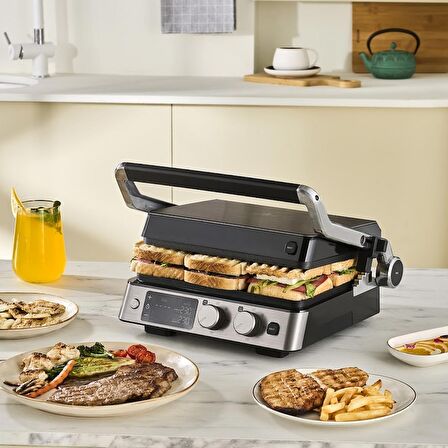 Karaca Compact Steel Sear and Grill Inox 2008 Izgara ve Tost Makinesi 6 Dilim Kapasiteli