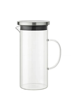 Dekorasyaa Borosilikat Cam Sürahi Metal Kapaklı 1500ml