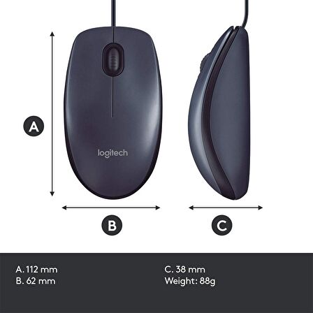Logitech M100R USB Kablolu Mouse