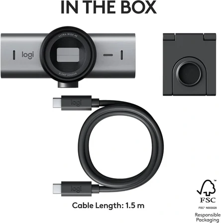 logi̇tech mx brio 705 for business usb-c 4k ultra hd webcam koyu gri (960-001532)