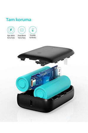 PB-N83S-BK 22.5W SCP, 18W PD ve QC 3.0 10000 mAh PD Mini Type-C Powerbank