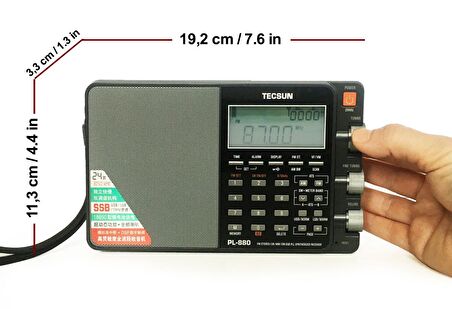 Tecsun PL880 Dijital Radyo Dual Conversion AM/FM Uzun Dalga