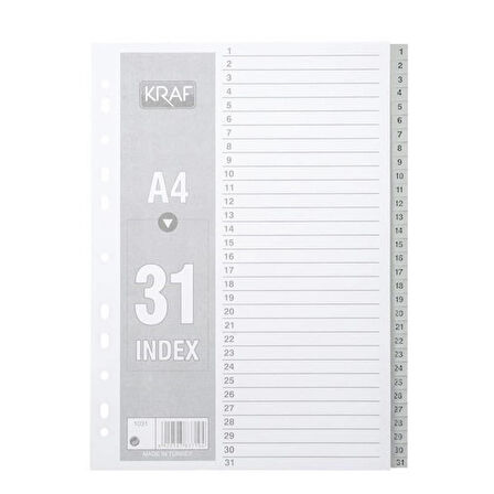 Kraf Separatör 1-31 Rakamlar