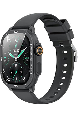 J12 Akıllı Spor Saat,2.06 inç AMOLED Ekran,Nabız Ölçer,Adım Sayar,Kalori Takip,Müzik Kontrol,300 mAh