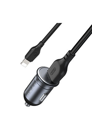 CC46 Araç Şarj Cihazı Lightning, 18W Hızlı Şarj, 12V-24V, USB-A, Aşırı Isınma ve Kısa Devre Koruması