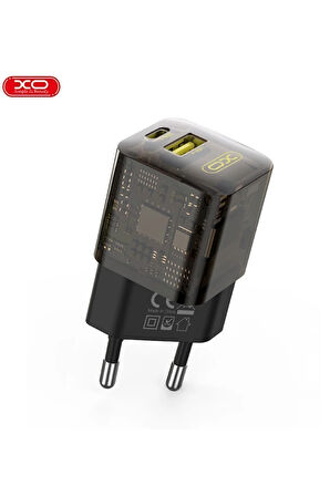 -CE05 USB+USB-C 30W Şeffaf Kablosuz Hızlı Şarj Adaptörü