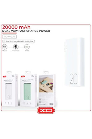 22.5w Quick Pd Fast Hızlı Usb-c Type-c 3 Çıkışlı 20000 Mah Taşınabilir Şarj Aleti Powerbank Pr230