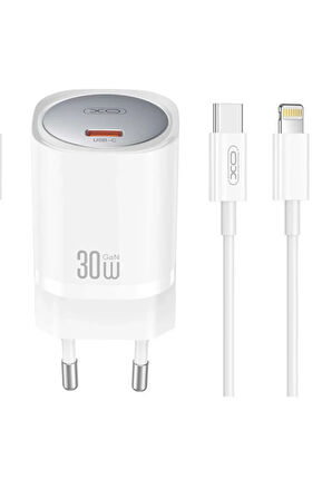 Hızlı Şarj Adaptörü CE20|GaN|Lightning Kablo|30W Max Power|Akım Korumalı,Tablet,Notebook,Cep Telefon