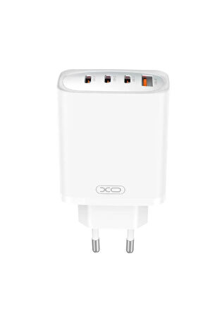 CE23 Çoklu Hızlı Şarj Adaptörü,4 Cihaza Kadar Şarj,3 Type-C 1 Usb-A,65W Max Power,Akım Korumalı