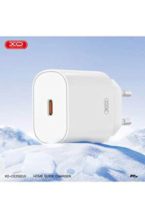 CE25 Hızlı Şarj Adaptörü,1 Type-C,25W Max Power,Akım Korumalı,Hızlı Şarj Çip