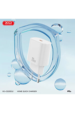 CE25 Hızlı Şarj Adaptörü,1 Type-C,25W Max Power,Akım Korumalı,Hızlı Şarj Çip