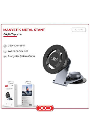 Metal Boy Ve Açı Ayarlı Orta Konsol Torpido Mıknatıslı Manyetik Araç İçi Telefon Tutucu C147