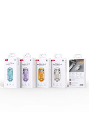 Şeffaf Tasarım Renkli Alt Yüzey TYPE-C Şarj 300 Mah Dahili Bataryalı Şarjlı Kablosuz Mouse