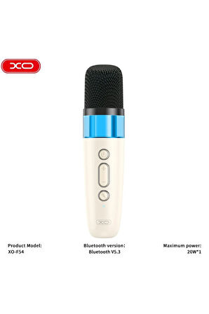 Bluetooth Kablosuz Hoparlör Karaoke Mikrofonu F54,20W,3000mAh,TWS Eşleştirme,FM Radyo,TF Kart,RGB