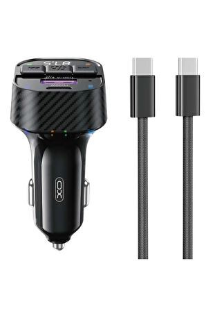 BCC17 Araç Bluetooth V5.3 MP3 Ve Şarj Cihazı, Type-C Örgü Kablo,30W PD Hızlı Şarj,FM Verici,MP3/WAV