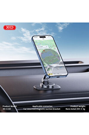 360° Dönebilen Araç İçi ve Masaüstü Telefon Tutucu C150,Neomidyum Mıknatıs,3M Yapışkanlı Sabitleme