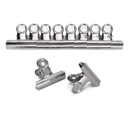 Gen-Of Round Clips 75 mm Metal Maşa Kıskaç 6 Adet (B2001)