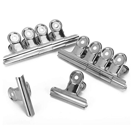 Gen-Of Round Clips 75 mm Metal Maşa Kıskaç 6 Adet (B2001)