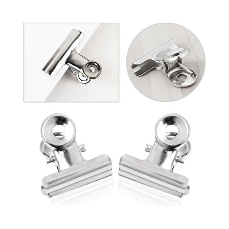 Gen-Of Round Clips 38 mm Metal Maşa Kıskaç 6 Lı (B2004)