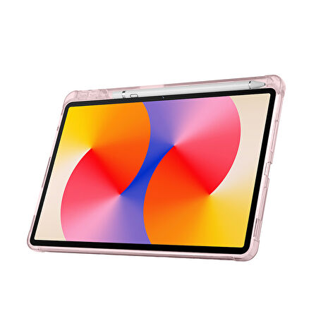 Huawei MatePad 11 inç Uyumlu Standlı Uyku Modlu Kalemlikli Trifolding Fuchsia Tablet Kılıfı