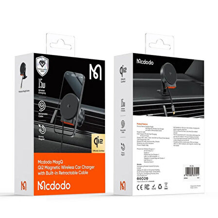 Mcdodo CH-0090 15W Qi2 Kablosuz Geri Çekilebilir Kablolu Telefon Tutucu